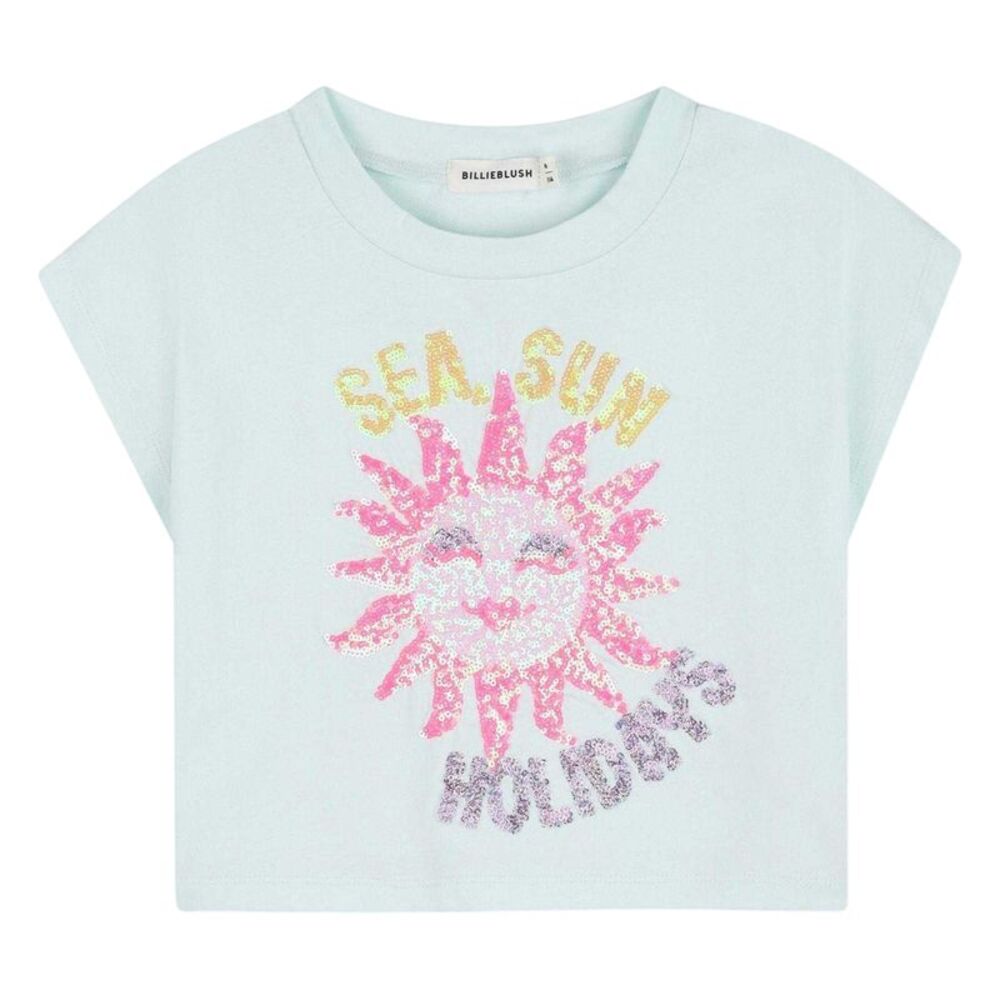 Billieblush Girls Graphic Print Regular T-Shirt / Light Green